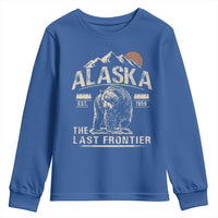 Bear Alaska The Last Frontier Youth Sweatshirt Vintage Alaska Camping Hiking Mountain - Wonder Print Shop