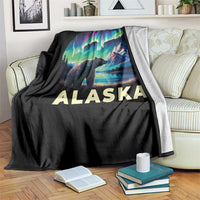 Bear Alaska Throw Blanket Alaskan Night Sky Northern Lights Aurora - Wonder Print Shop
