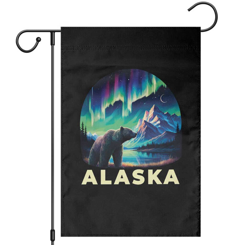 Bear Alaska Garden Flag Alaskan Night Sky Northern Lights Aurora - Wonder Print Shop