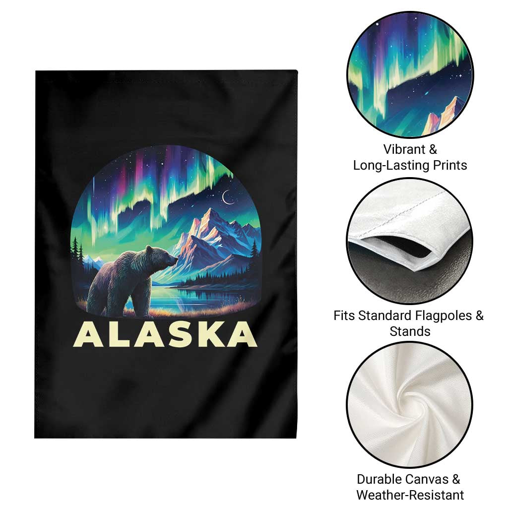 Bear Alaska Garden Flag Alaskan Night Sky Northern Lights Aurora - Wonder Print Shop