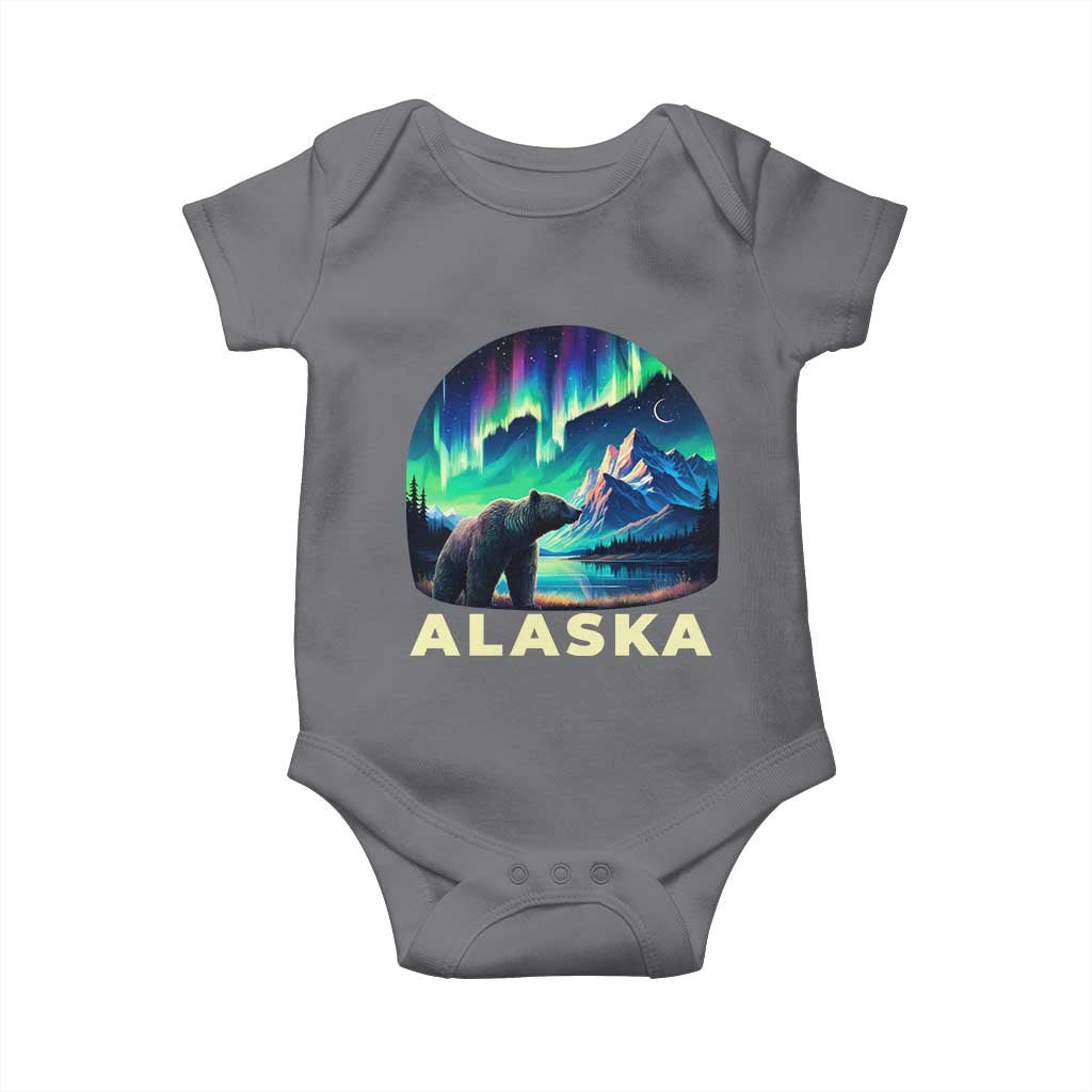 Bear Alaska Baby Onesie Alaskan Night Sky Northern Lights Aurora - Wonder Print Shop