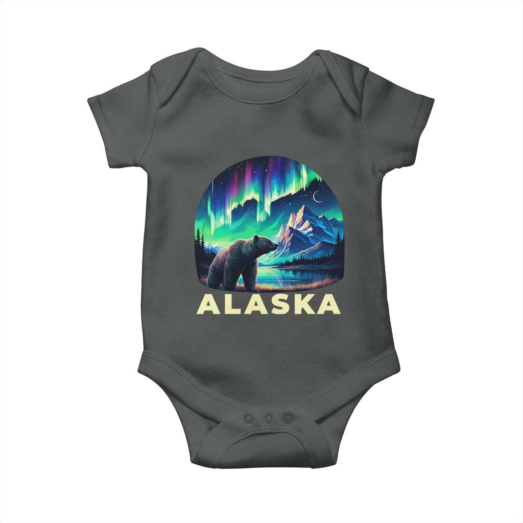 Bear Alaska Baby Onesie Alaskan Night Sky Northern Lights Aurora - Wonder Print Shop