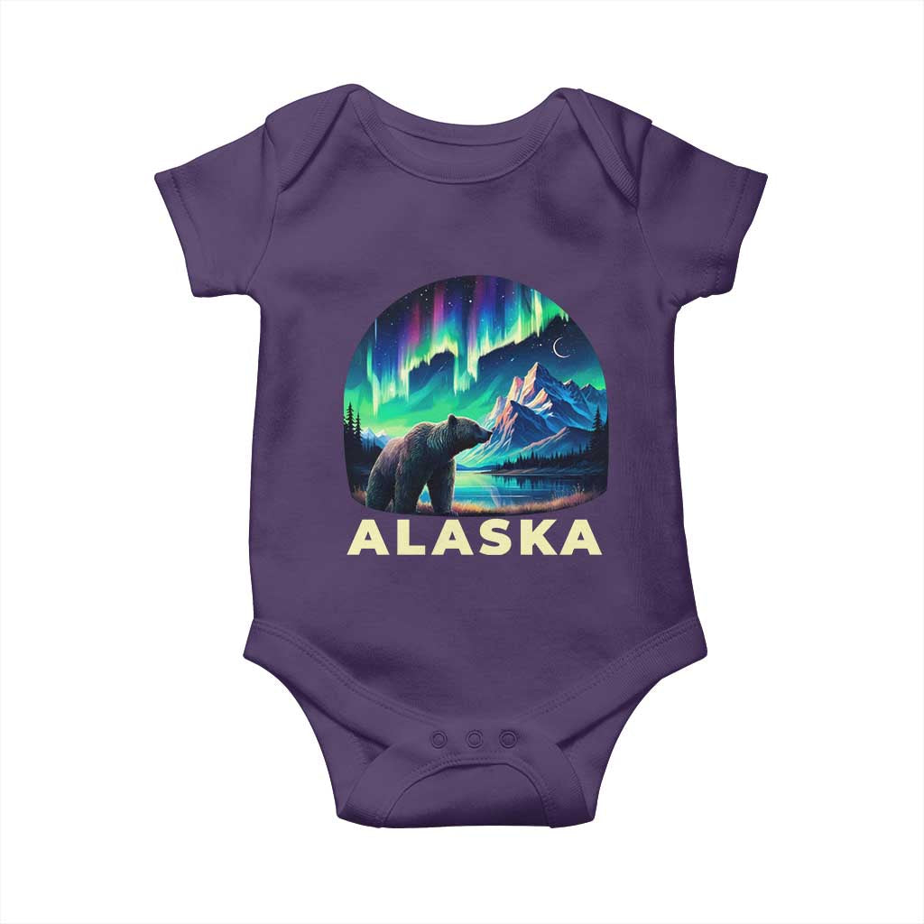 Bear Alaska Baby Onesie Alaskan Night Sky Northern Lights Aurora - Wonder Print Shop