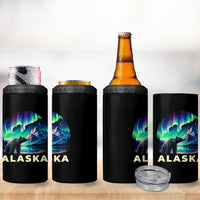 Bear Alaska 4 in 1 Can Cooler Tumbler Alaskan Night Sky Northern Lights Aurora - Wonder Print Shop