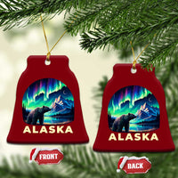 Bear Alaska Ceramic Ornament Alaskan Night Sky Northern Lights Aurora - Wonder Print Shop