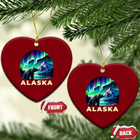 Bear Alaska Ceramic Ornament Alaskan Night Sky Northern Lights Aurora - Wonder Print Shop