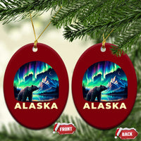 Bear Alaska Ceramic Ornament Alaskan Night Sky Northern Lights Aurora - Wonder Print Shop