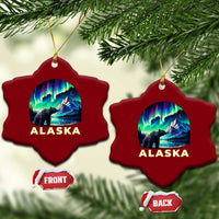 Bear Alaska Ceramic Ornament Alaskan Night Sky Northern Lights Aurora - Wonder Print Shop