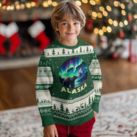 Bear Alaska Ugly Christmas Sweater Alaskan Night Sky Northern Lights Aurora - Wonder Print Shop