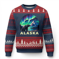 Bear Alaska Ugly Christmas Sweater Alaskan Night Sky Northern Lights Aurora - Wonder Print Shop