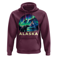 Bear Alaska Hoodie Alaskan Night Sky Northern Lights Aurora - Wonder Print Shop