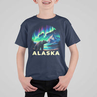 Bear Alaska T Shirt For Kid Alaskan Night Sky Northern Lights Aurora - Wonder Print Shop