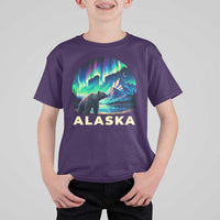Bear Alaska T Shirt For Kid Alaskan Night Sky Northern Lights Aurora - Wonder Print Shop
