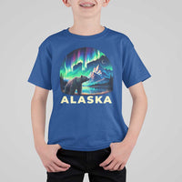 Bear Alaska T Shirt For Kid Alaskan Night Sky Northern Lights Aurora - Wonder Print Shop