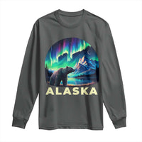 Bear Alaska Long Sleeve Shirt Alaskan Night Sky Northern Lights Aurora - Wonder Print Shop