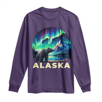 Bear Alaska Long Sleeve Shirt Alaskan Night Sky Northern Lights Aurora - Wonder Print Shop