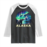 Bear Alaska Raglan Shirt Alaskan Night Sky Northern Lights Aurora - Wonder Print Shop