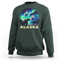 Bear Alaska Sweatshirt Alaskan Night Sky Northern Lights Aurora - Wonder Print Shop