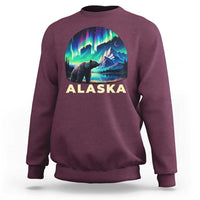 Bear Alaska Sweatshirt Alaskan Night Sky Northern Lights Aurora - Wonder Print Shop