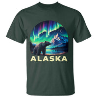 Bear Alaska T Shirt Alaskan Night Sky Northern Lights Aurora - Wonder Print Shop
