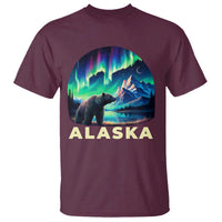 Bear Alaska T Shirt Alaskan Night Sky Northern Lights Aurora - Wonder Print Shop