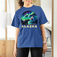 Bear Alaska T Shirt For Women Alaskan Night Sky Northern Lights Aurora - Wonder Print Shop