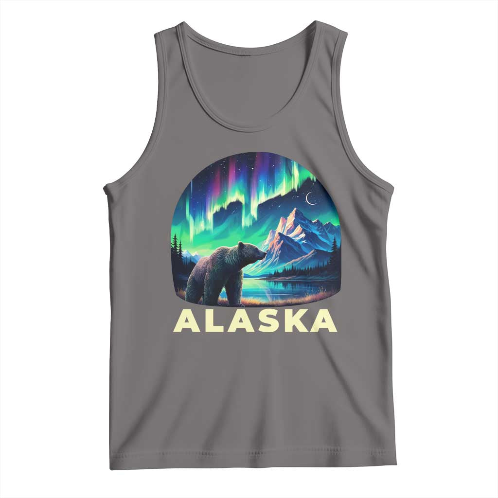 Bear Alaska Tank Top Alaskan Night Sky Northern Lights Aurora - Wonder Print Shop
