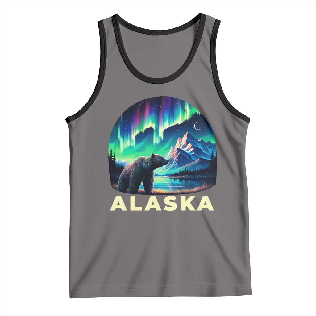 Bear Alaska Tank Top Alaskan Night Sky Northern Lights Aurora - Wonder Print Shop
