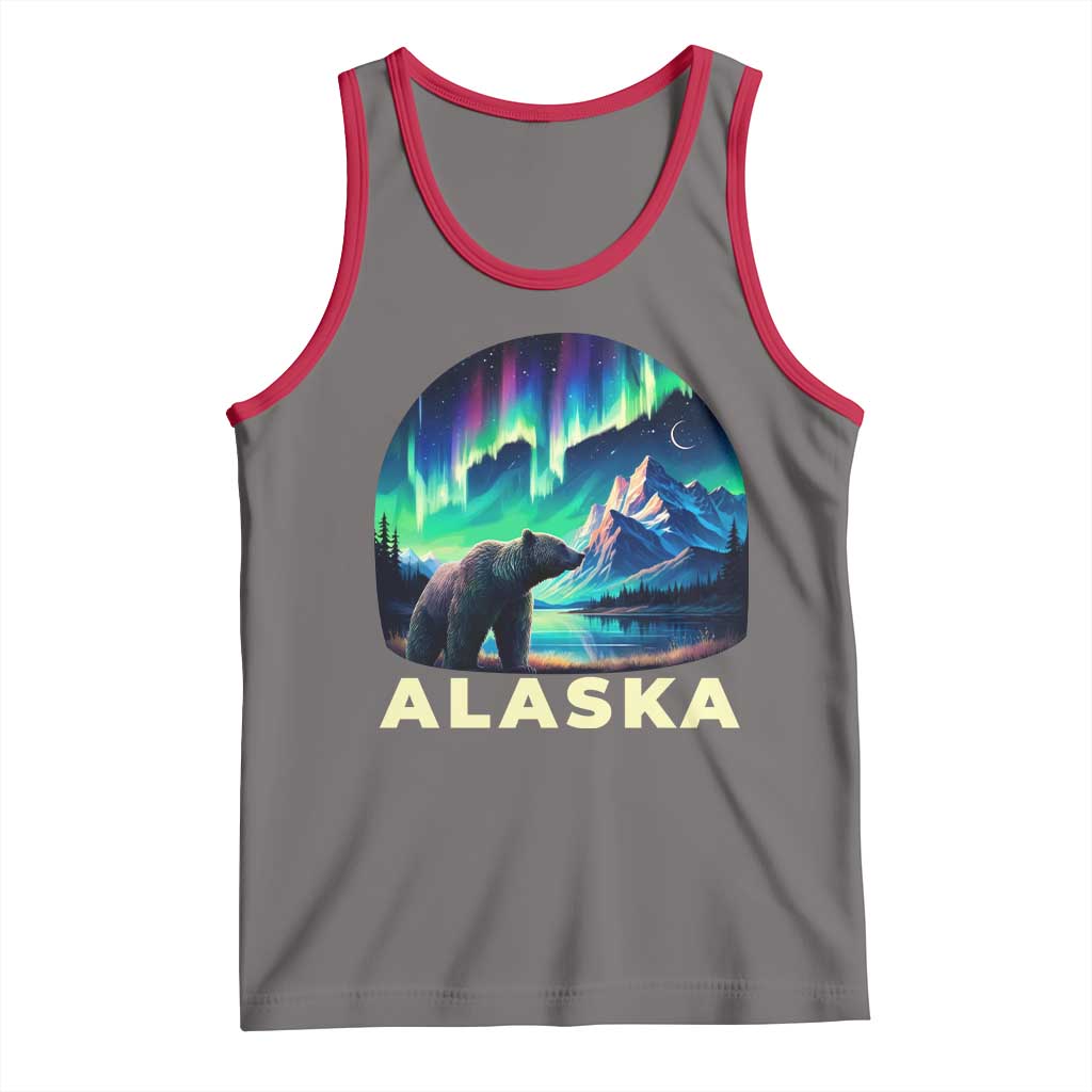 Bear Alaska Tank Top Alaskan Night Sky Northern Lights Aurora - Wonder Print Shop
