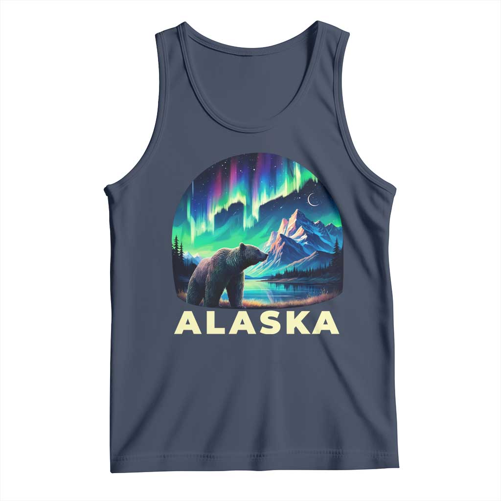 Bear Alaska Tank Top Alaskan Night Sky Northern Lights Aurora - Wonder Print Shop