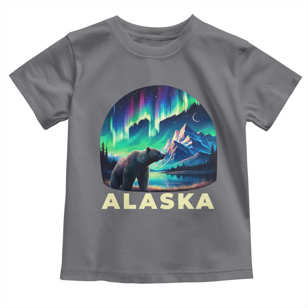 Bear Alaska Toddler T Shirt Alaskan Night Sky Northern Lights Aurora - Wonder Print Shop