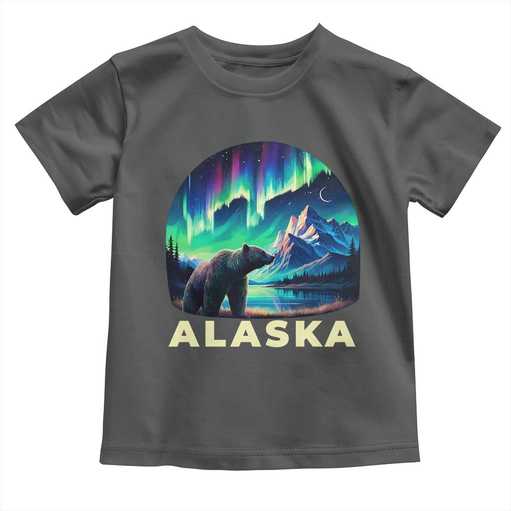 Bear Alaska Toddler T Shirt Alaskan Night Sky Northern Lights Aurora - Wonder Print Shop