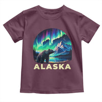 Bear Alaska Toddler T Shirt Alaskan Night Sky Northern Lights Aurora - Wonder Print Shop