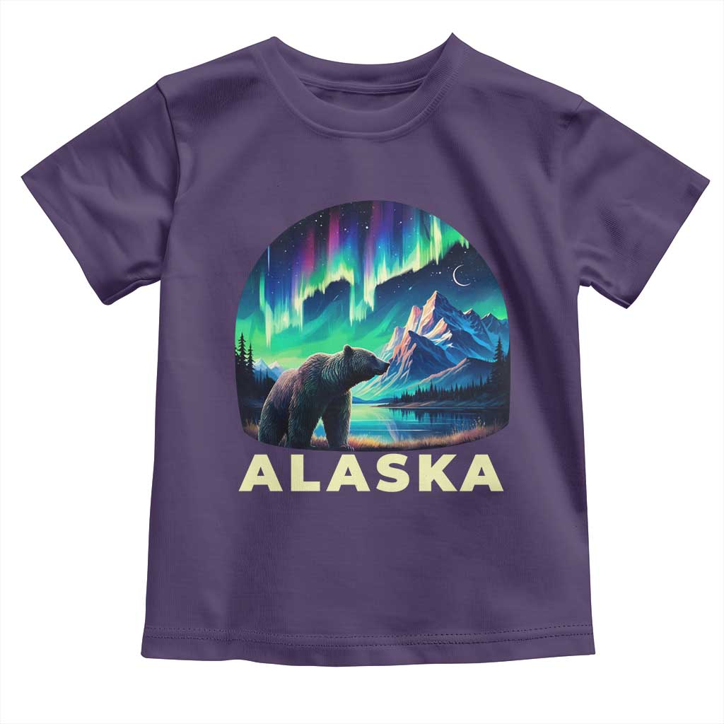 Bear Alaska Toddler T Shirt Alaskan Night Sky Northern Lights Aurora - Wonder Print Shop
