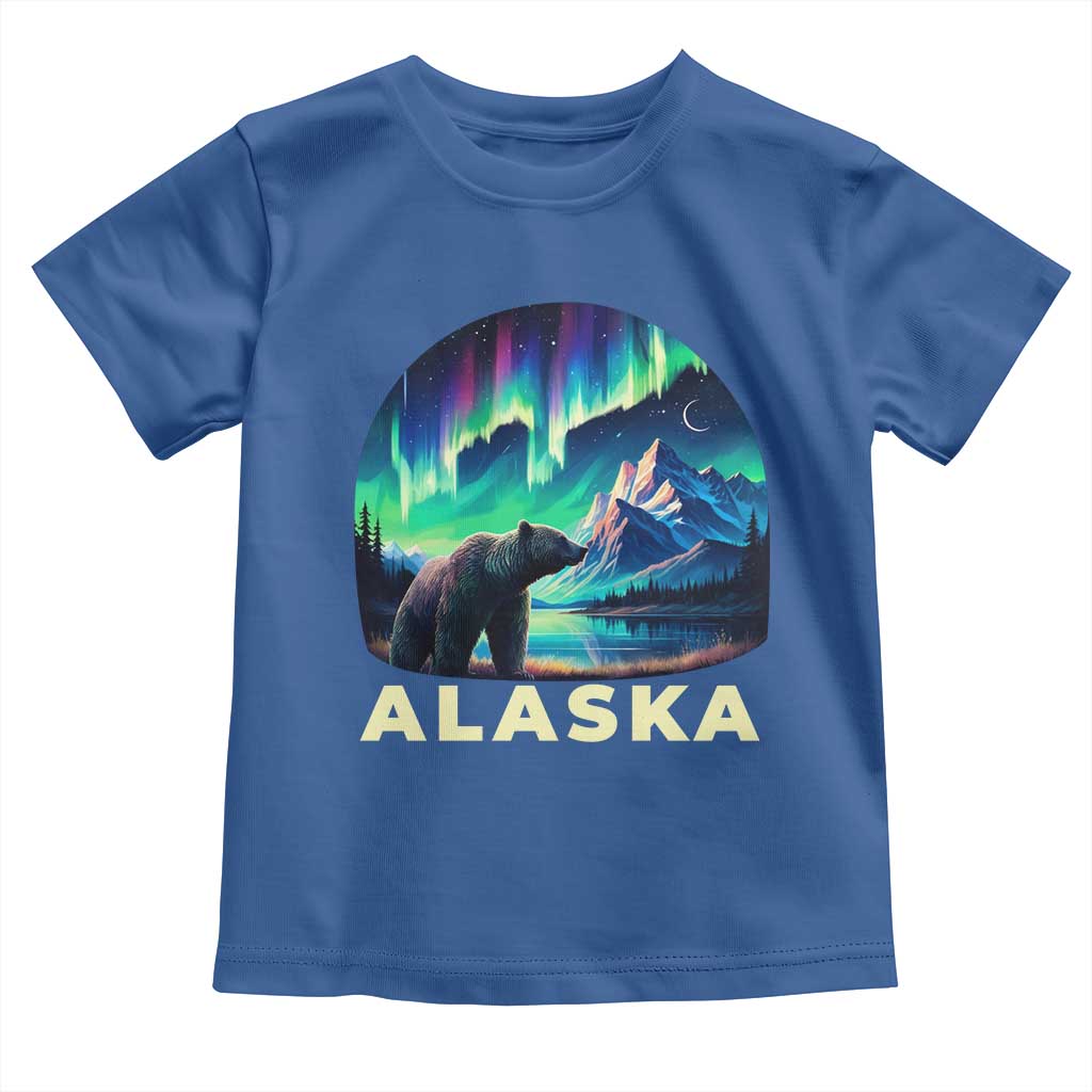 Bear Alaska Toddler T Shirt Alaskan Night Sky Northern Lights Aurora - Wonder Print Shop