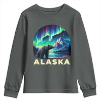 Bear Alaska Youth Sweatshirt Alaskan Night Sky Northern Lights Aurora - Wonder Print Shop