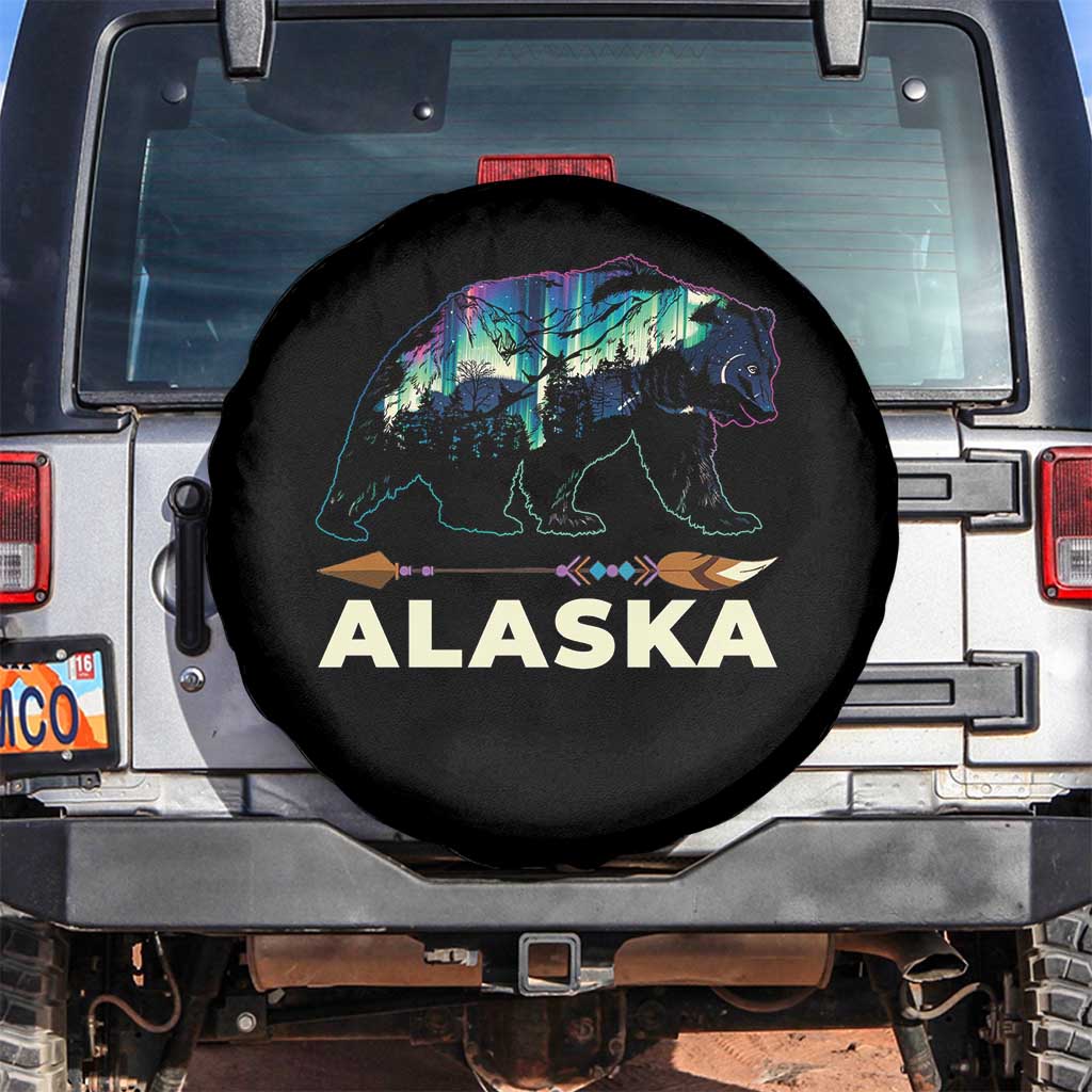 Alaska Spare Tire Cover Alaskan Night Sky Northern Lights Aurora Bear - Wonder Print Shop