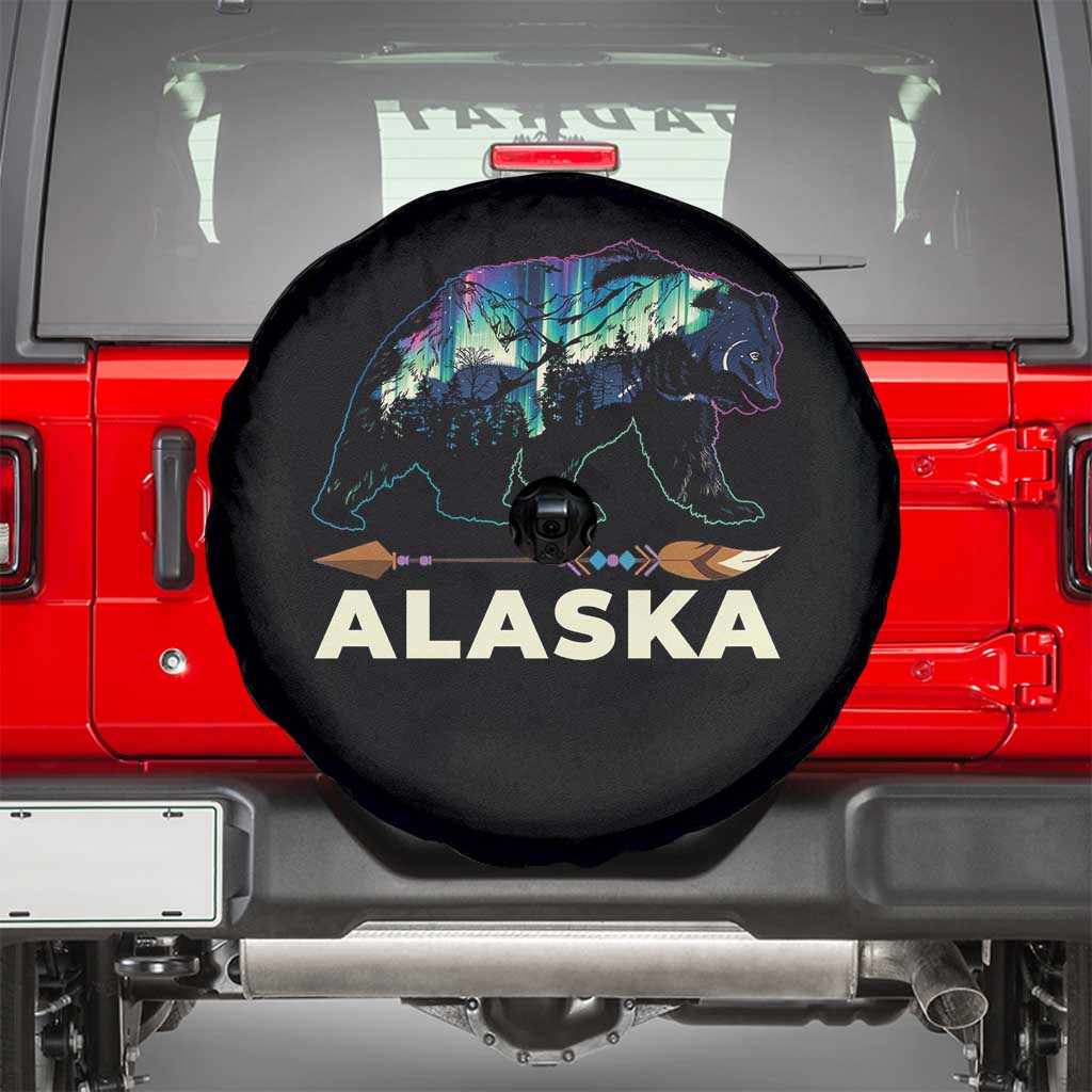 Alaska Spare Tire Cover Alaskan Night Sky Northern Lights Aurora Bear - Wonder Print Shop