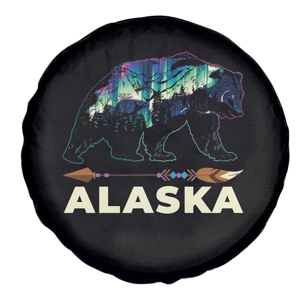 Alaska Spare Tire Cover Alaskan Night Sky Northern Lights Aurora Bear - Wonder Print Shop