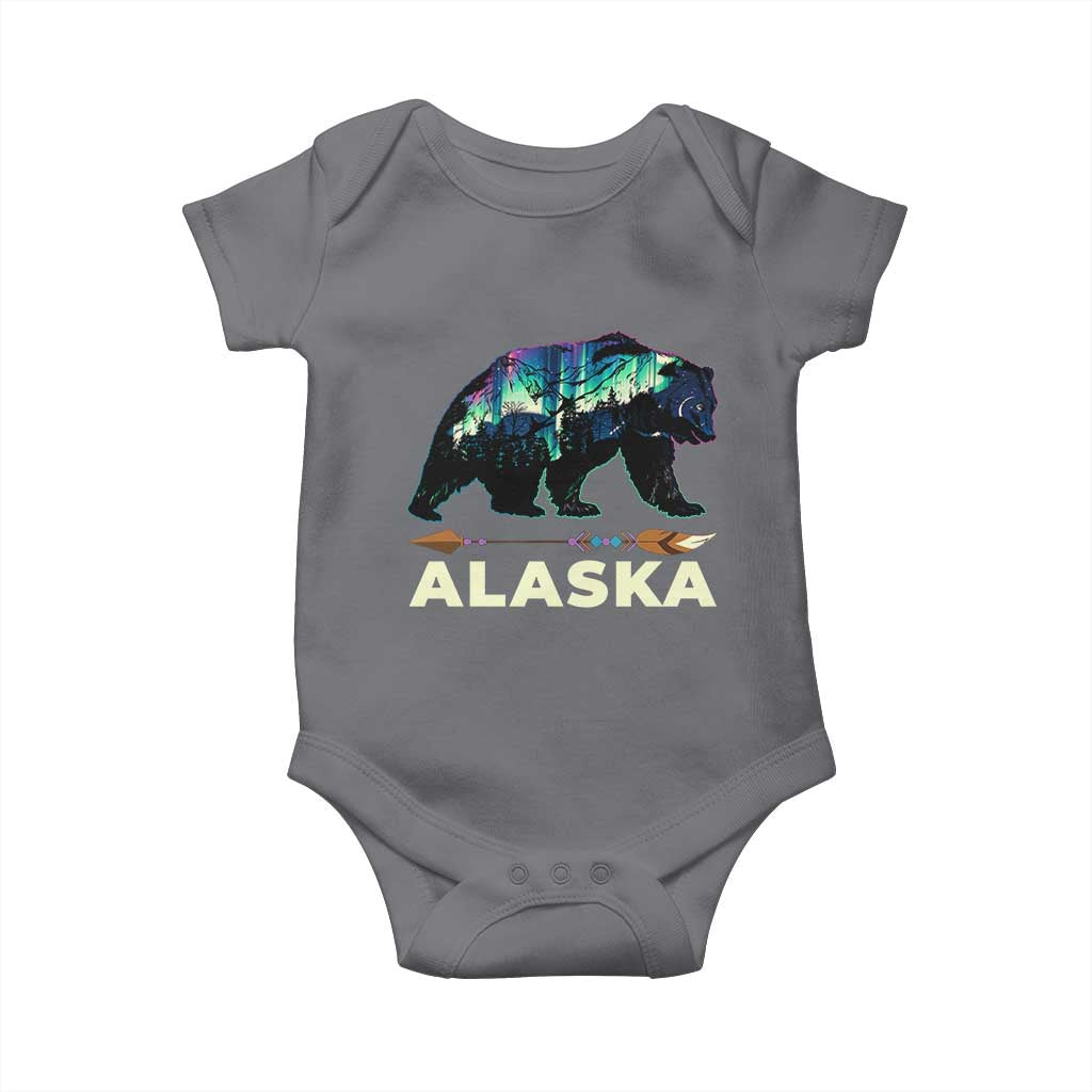 Alaska Baby Onesie Alaskan Night Sky Northern Lights Aurora Bear - Wonder Print Shop
