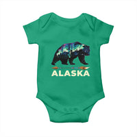 Alaska Baby Onesie Alaskan Night Sky Northern Lights Aurora Bear - Wonder Print Shop