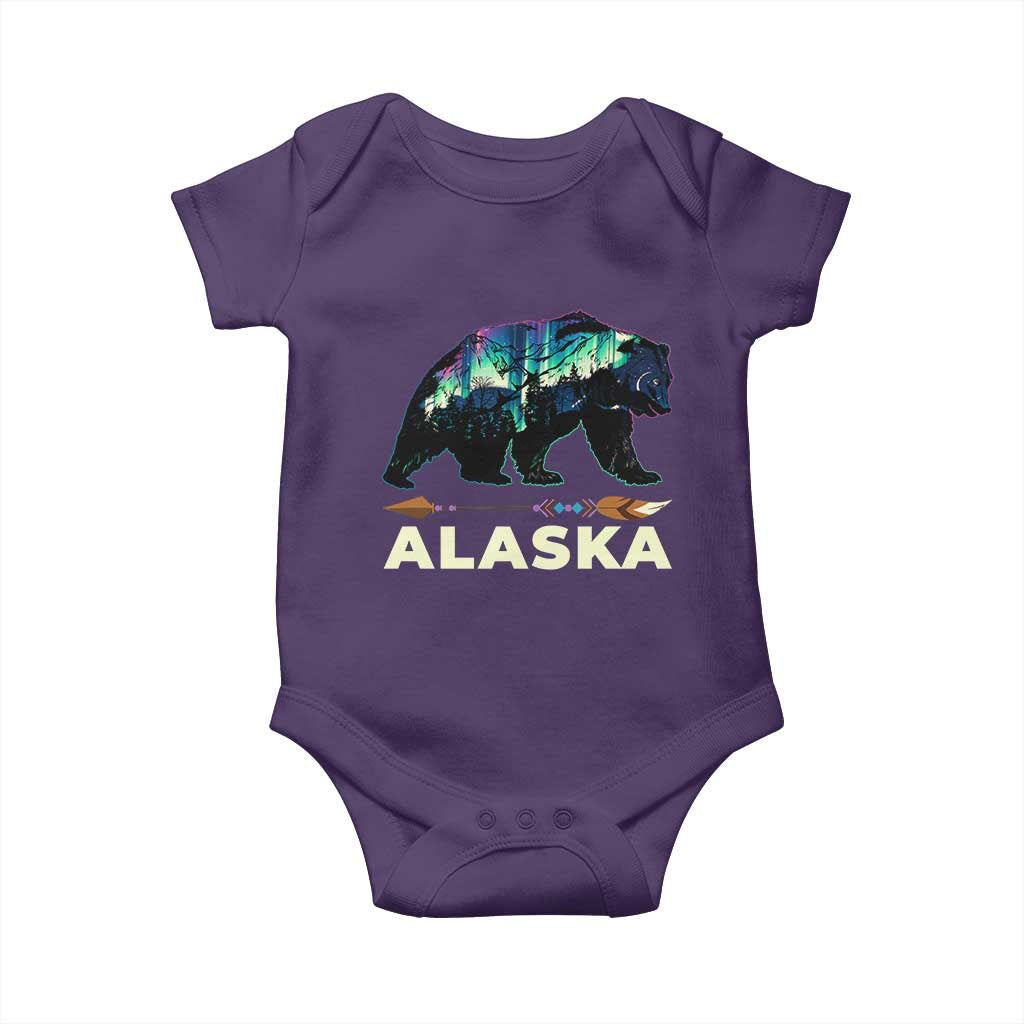 Alaska Baby Onesie Alaskan Night Sky Northern Lights Aurora Bear - Wonder Print Shop