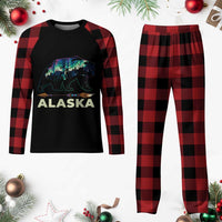 Alaska Plaid Pajama Set Alaskan Night Sky Northern Lights Aurora Bear - Wonder Print Shop
