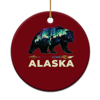 Alaska Ceramic Ornament Alaskan Night Sky Northern Lights Aurora Bear - Wonder Print Shop