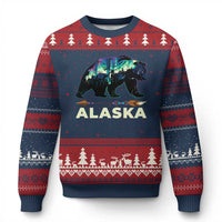 Alaska Ugly Christmas Sweater Alaskan Night Sky Northern Lights Aurora Bear - Wonder Print Shop