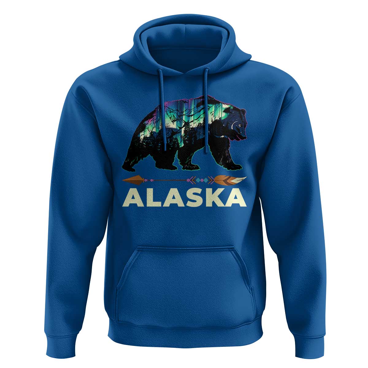 Alaska Hoodie Alaskan Night Sky Northern Lights Aurora Bear - Wonder Print Shop