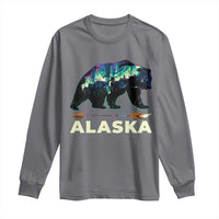 Alaska Long Sleeve Shirt Alaskan Night Sky Northern Lights Aurora Bear - Wonder Print Shop