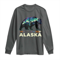 Alaska Long Sleeve Shirt Alaskan Night Sky Northern Lights Aurora Bear - Wonder Print Shop