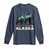 Alaska Long Sleeve Shirt Alaskan Night Sky Northern Lights Aurora Bear - Wonder Print Shop