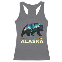 Alaska Racerback Tank Top Alaskan Night Sky Northern Lights Aurora Bear - Wonder Print Shop